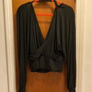 Express top.  New with tags.  Black, band at waist.  V in front, open back
